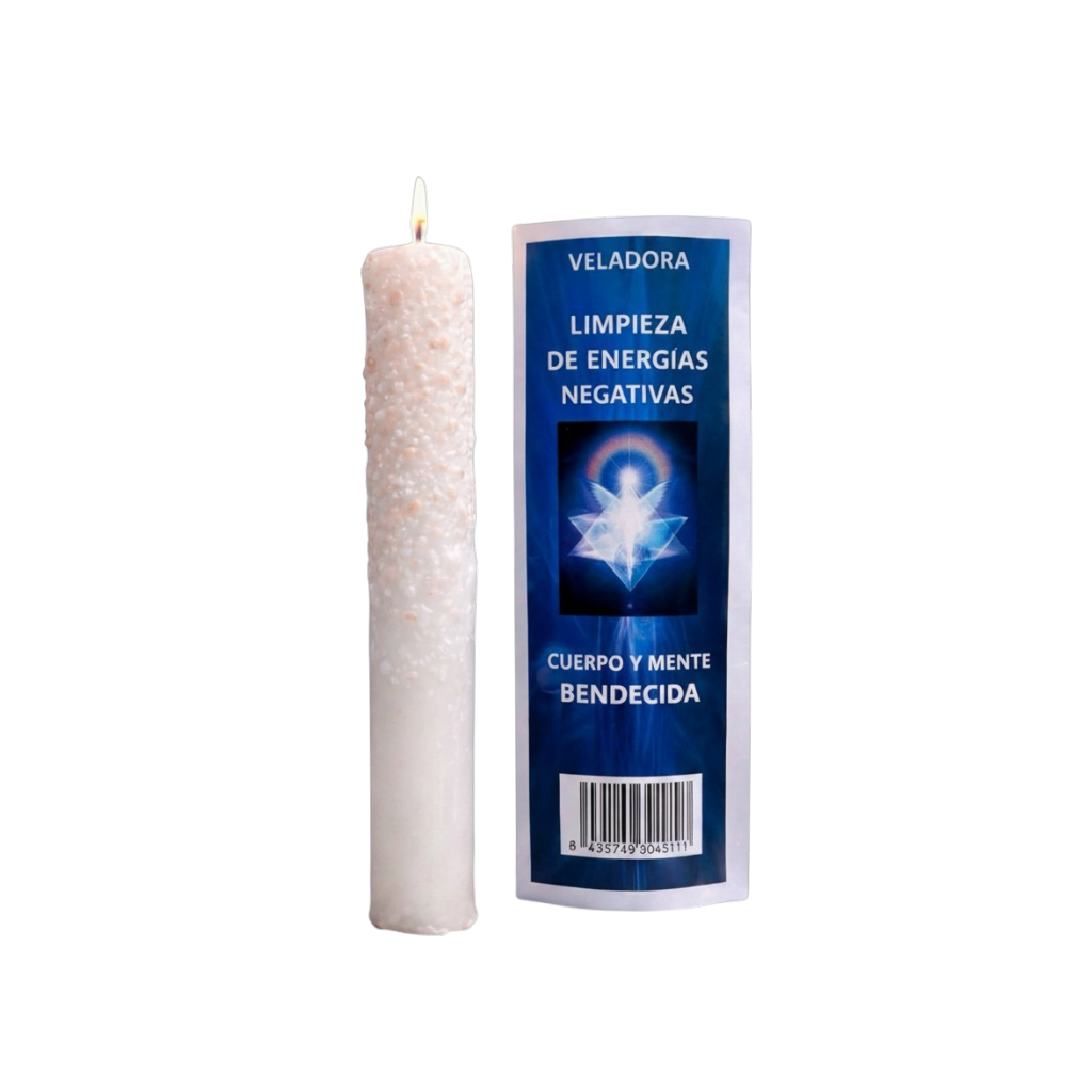Vela de Limpieza con Sal del Himalaya para Eliminar Energías Negativas Ritualizada