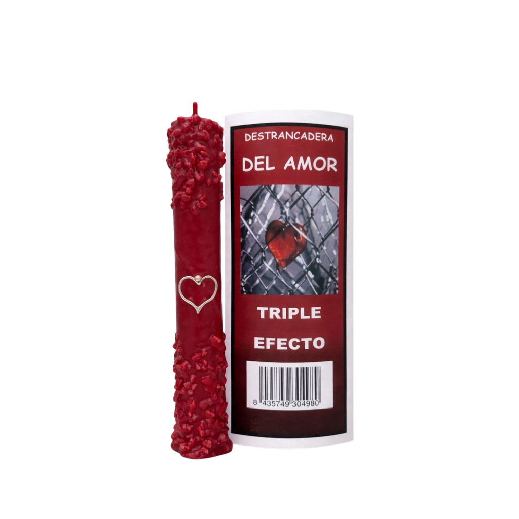 Vela Triple Efecto Amor para Romper la Mala Suerte en el Amor Ritualizada